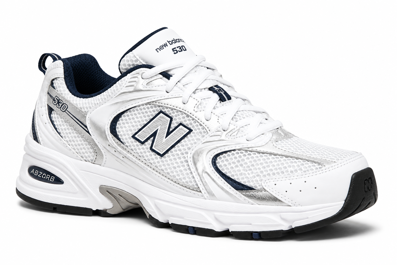 New Balance 530 White Silver Navy