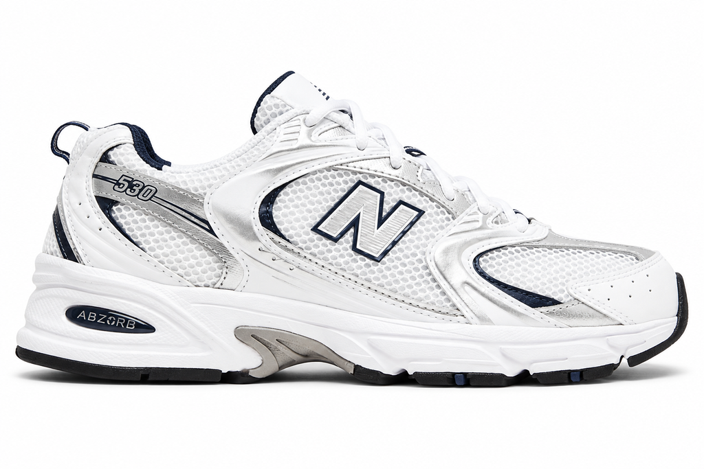 New Balance 530 White Silver Navy