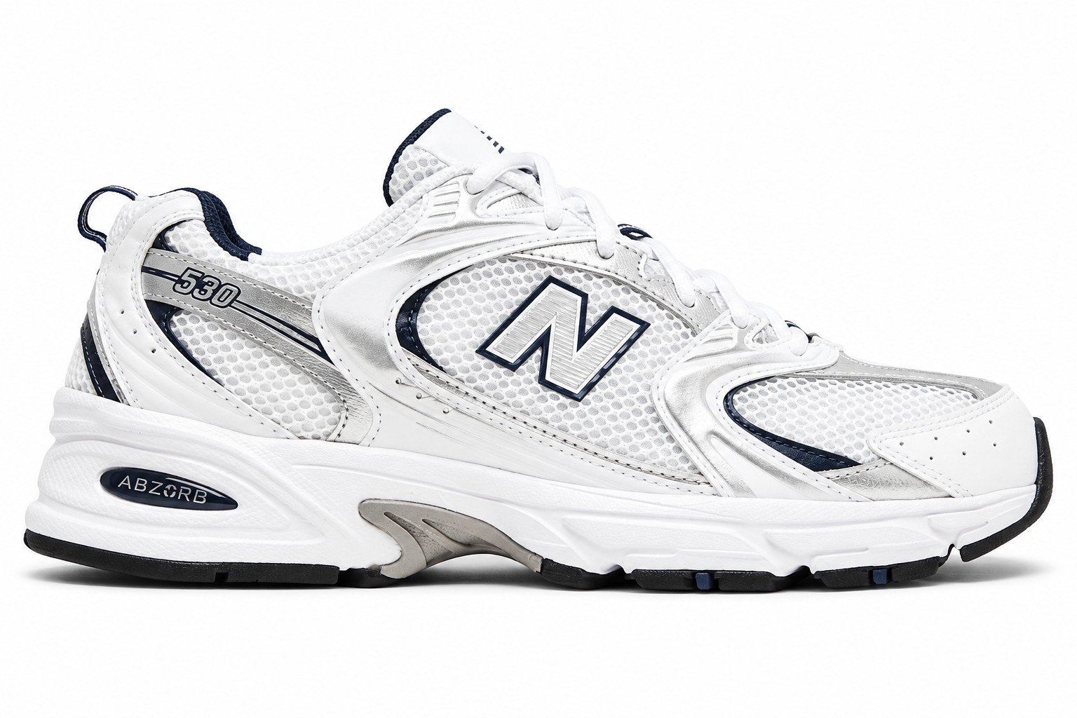 New Balance 530 White Silver Navy